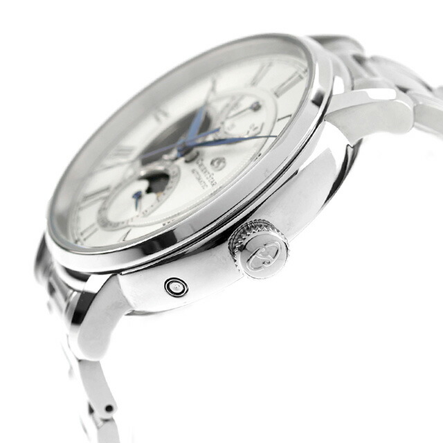 オリエントスター Classic Collection M45 F7 Mechanical Moon Phase 自動巻き 腕時計 ブランド メンズ ムーンフェイズ オープンハート 替えベルト ORIENT STAR RK-BT0001S ホワイト 白 おしゃれ 防水 プレゼント 男性 実用的
