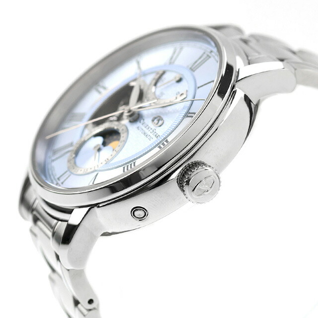 オリエントスター Classic Collection M45 F7 Mechanical Moon Phase 自動巻き 腕時計 ブランド メンズ 数量限定 ムーンフェイズ オープンハート 替えベルト ORIENT STAR RK-BT0003L ブルー おしゃれ 防水 プレゼント 男性 実用的