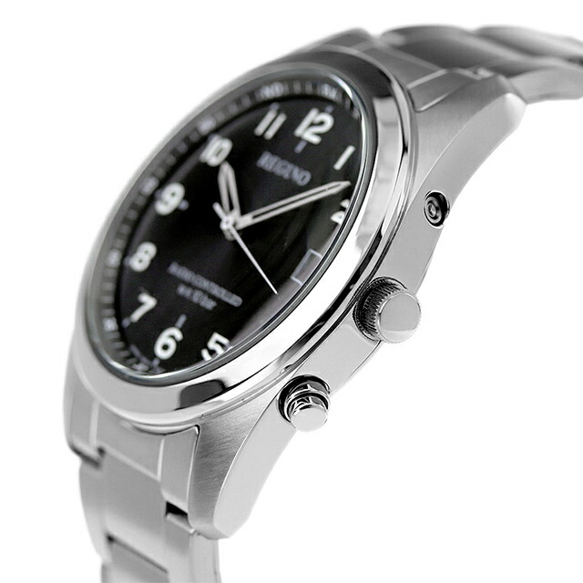 シチズン REGUNO レグノ ソーラーテック電波時計 ブラックアラビア RS25-0481H 腕時計 ソーラー電波腕時計 ソーラー電波時計 時計 ブランド おしゃれ 防水 プレゼント 男性 実用的