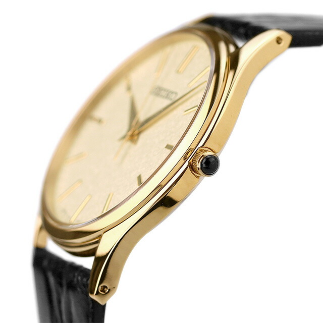セイコー ドルチェ クオーツ メンズ SACM150 SEIKO DOLCE＆EXCELINE 腕時計 ゴールド ブラック レザーベルト 時計 高級 ブランド おしゃれ 防水 プレゼント 男性 実用的