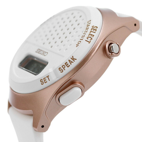 セイコー 音声デジタルウォッチ 音声時計 ストップウォッチ アラーム メンズ レディース 腕時計 SBJS016 SEIKO ホワイト ブランド おしゃれ 防水 プレゼント 実用的