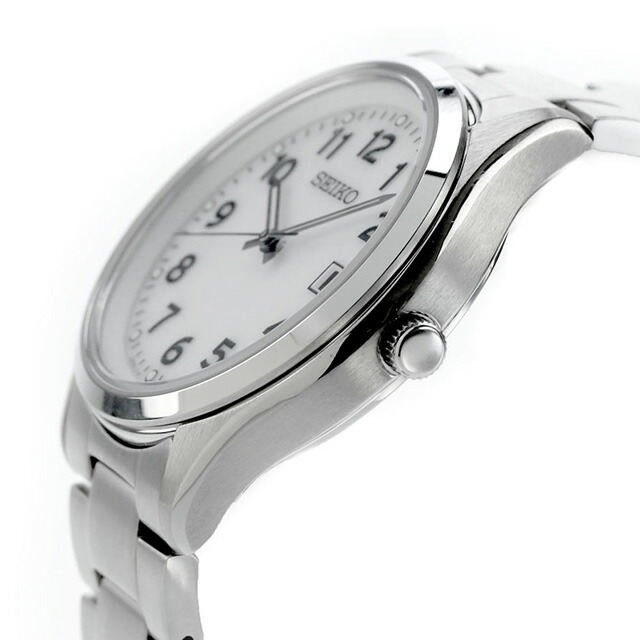 セイコーセレクション アラビア Sシリーズ ソーラー 腕時計 メンズ 数字だけ 数字大きい SEIKO SELECTION SBPX153 アナログ ホワイト 白 日本製 ブランド おしゃれ 防水 プレゼント 男性 実用的