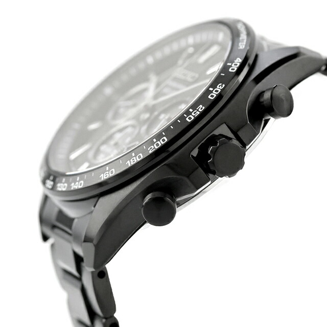 セイコーセレクション S Series ソーラー 腕時計 ブランド メンズ クロノグラフ SEIKO SELECTION SBPY187 アナログ オールブラック 黒 おしゃれ 防水 プレゼント 男性 実用的