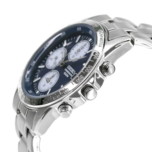 セイコー 海外モデル 逆輸入 クオーツ SND365P1 クロノグラフ ネイビー 腕時計 時計 ブランド おしゃれ 防水 プレゼント 男性 実用的