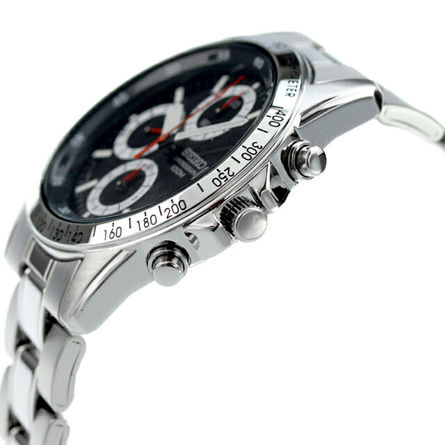 セイコー 海外モデル 逆輸入 クオーツ SND371P1 クロノグラフ ブラック 腕時計 時計 ブランド おしゃれ 防水 プレゼント 男性 実用的