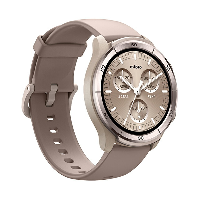 ミブロ A3 Mocha 充電式クォーツ スマートウォッチ ブランド メンズ レディース Bluetooth mibro SP380014-C233 デジタル ベージュ モカ