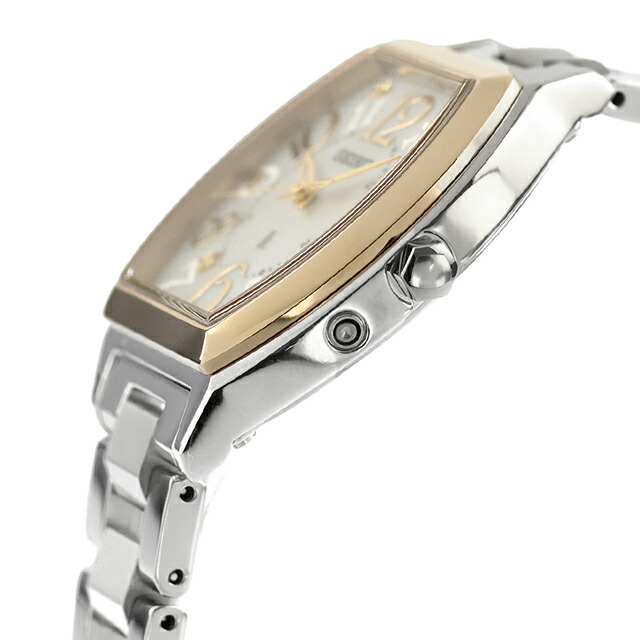 セイコー ルキア Happy Collection 電波ソーラー 腕時計 ブランド レディース チタン SEIKO LUKIA SSQW100 アナログ ホワイトシェル 白 日本製 おしゃれ 防水 軽い 華奢 かわいい プレゼント 女性 実用的