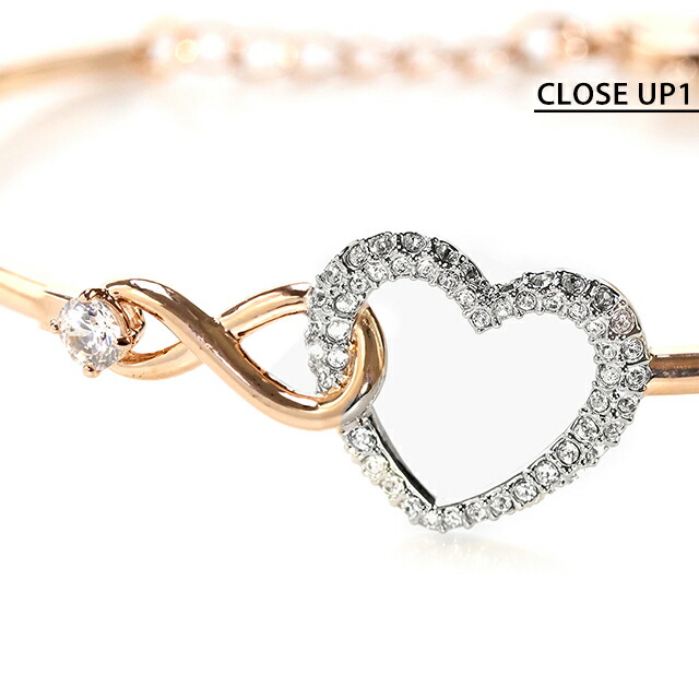 スワロフスキー バングル レディース ブランド SWAROVSKI Hyperbola ブレスレット スワロフスキー ハート 5518869 ローズゴールド アクセサリー
