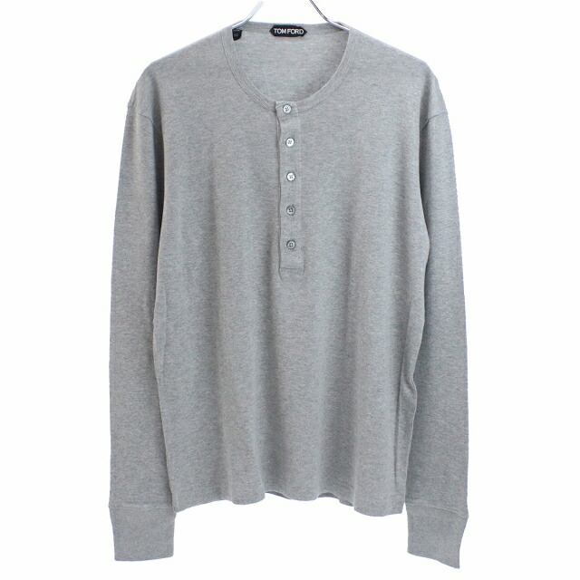 トム フォード 長袖Tシャツ メンズ 再生繊維50% 綿50% TFJ257 グレー系 ファッション 選べるモデル プレゼント 実用的