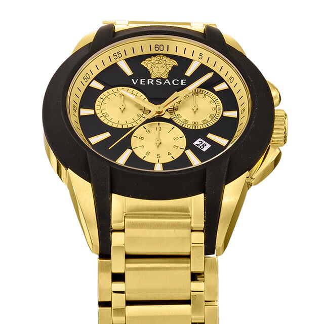 ヴェルサーチ CHARACTER CHRONO クォーツ 電池式 腕時計 メンズ クロノグラフ VERSACE VEM800524 アナログ ブラック ゴールド 黒 スイス製 高級 ブランド おしゃれ 防水 プレゼント 男性 実用的