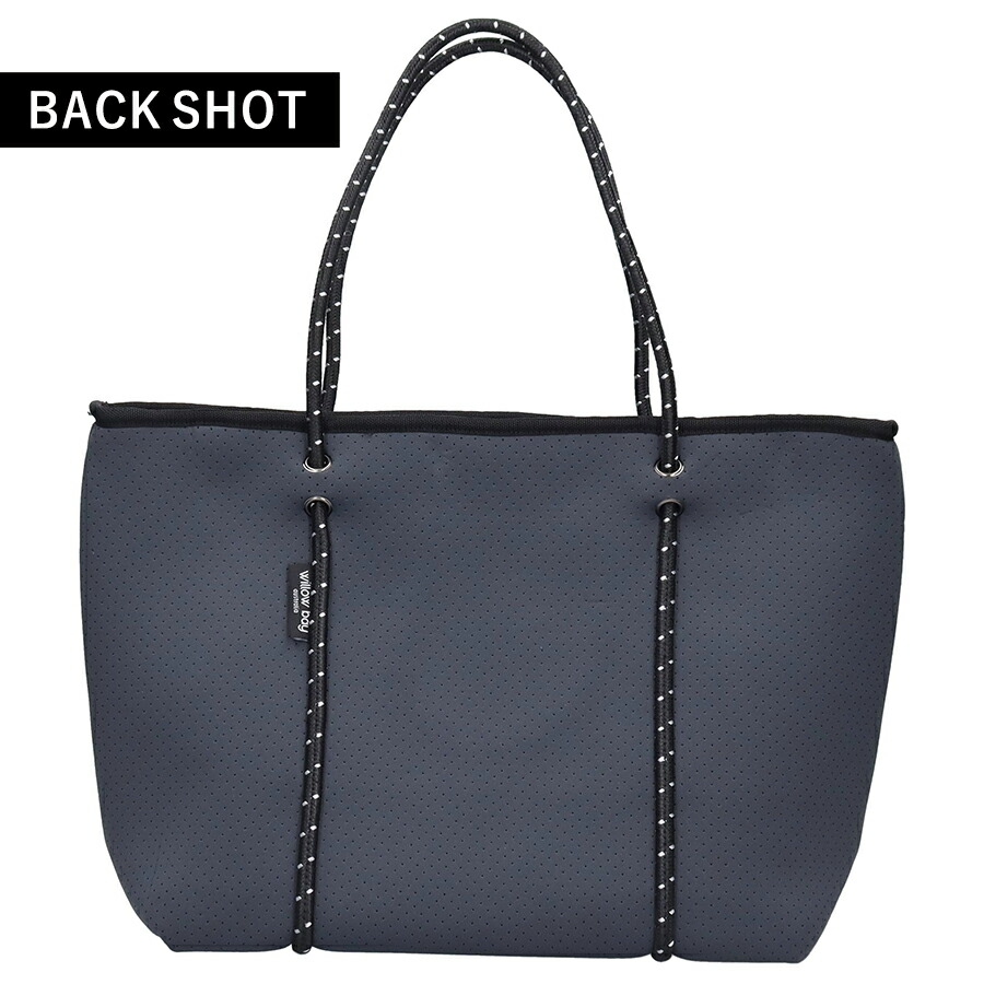 ウィローベイ トートバッグ レディース ブランド WILLOWBAY BOUTIQUE ネオプレントートバッグ ポーチ 1102 CHARCOAL バッグ 軽量 手提げ 高級 おしゃれ プレゼント 女性 実用的 かわいい