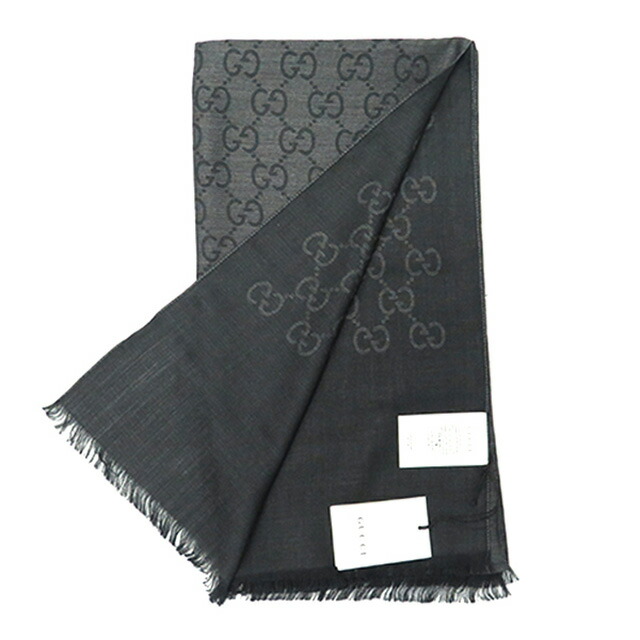 グッチ GUCCI ストール マフラー ロゴ GG メンズ レディース 165904 3G646 1100 チャコールグレー