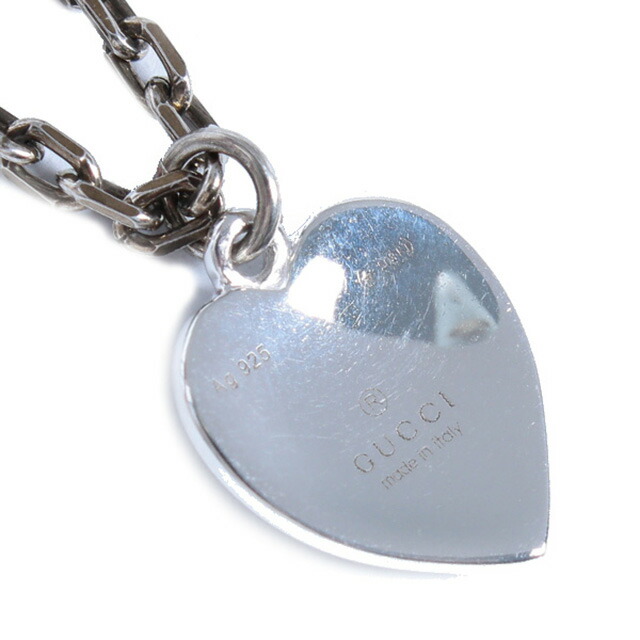 グッチ GUCCI シルバー ネックレス 645545 J89B4 8490 レディース インターロッキングG エナメル ハート ライトブルー系