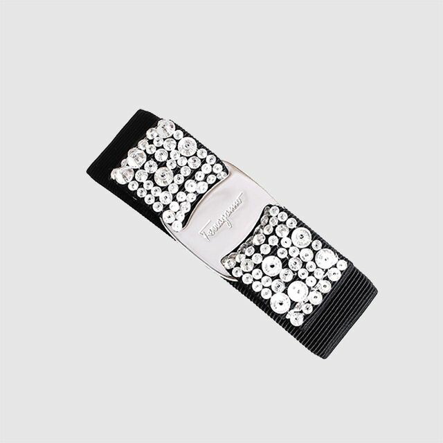 フェラガモ FERRAGAMO バレッタ 342759-524894 ビジュー付き ヘアークリップ リボン レディース ヴァラ VARA BLACK ブラック