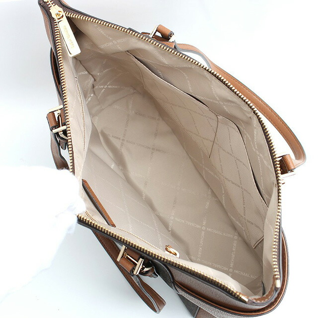 マイケルコース MICHAEL KORS トートバッグ レディース 35T0GCFT3B-BROWN シャーロット ラージ トップジップ トート CHARLOTTE LG TZ TOTE ブラウン 軽量 手提げ ブランド 高級 おしゃれ プレゼント 女性 実用的 かわいい