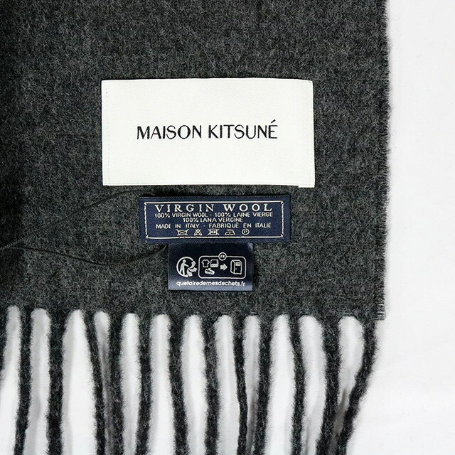 メゾンキツネ MAISON KITSUNE マフラー ストール LW06201WA0018-O190 メンズ レディース BLACK CHARCOAL