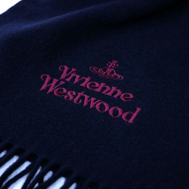 ヴィヴィアンウエストウッド VIVIENNE WESTWOOD マフラー 24-W00Q7-K410 レディース メンズ ネイビーブルー マフラー