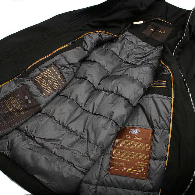 ムーレー MOORER ALBINI-PUM ダウンジャケット アウター MOUGI100090-ALBINI-NERO-50 メンズ ブラック ダウンジャケット