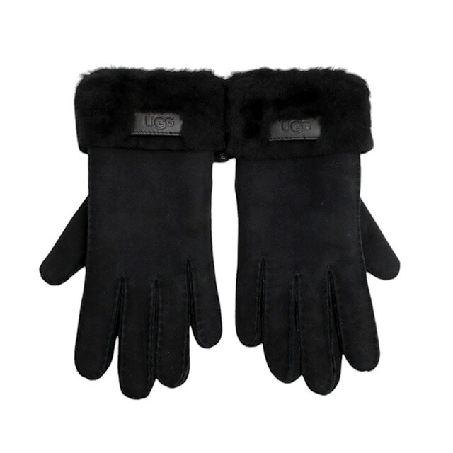 アグ UGG Turn Cuff Glove 手袋 17369-BLK レディース S シープスキン ブラック 手袋