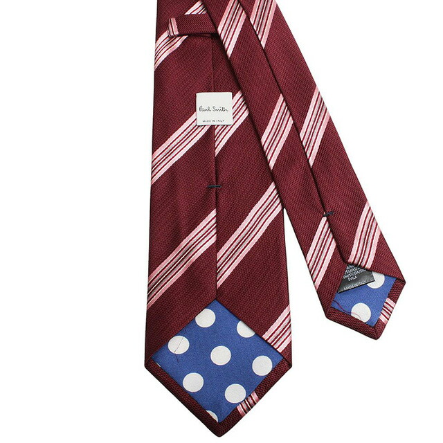 ポールスミス PAUL SMITH ネクタイ M1A-0TIEX-GLU47-28 メンズ レジメ ストライプ ボルドー ネクタイ ブランド