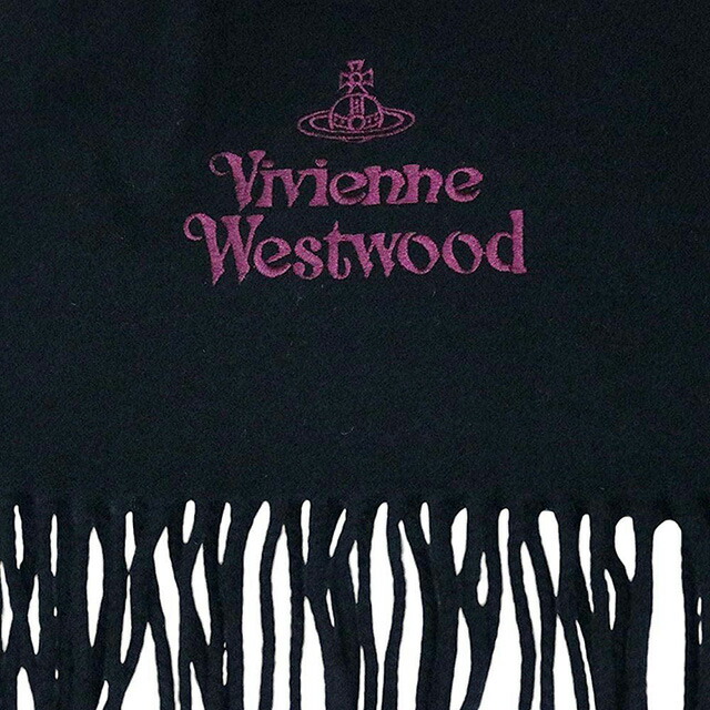 ヴィヴィアンウエストウッド VIVIENNE WESTWOOD マフラー 25-W00Q7-N401 レディース メンズ ブラック マフラー ブランド