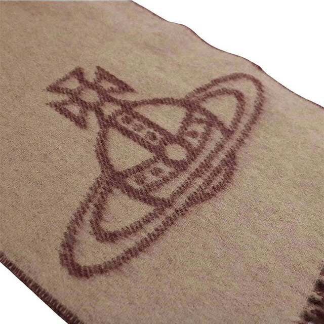 ヴィヴィアンウエストウッド VIVIENNE WESTWOOD マフラー 25-W00ZH-C406 レディース メンズ ビッグオーブロゴ キャメル マフラー ブランド