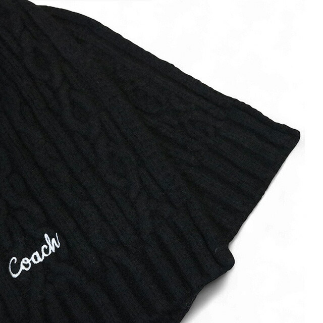 コーチ COACH EMBROIDRED CABLE KNIT MUFFLER マフラー CCL89-BLK ユニセックス マフラー ブランド