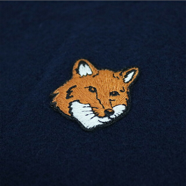 メゾンキツネ MAISON KITSUNE FOX HEAD SCARF マフラー ストール PM06201WB0044-0413 CLASSIC NAVY ユニセックス マフラー ブランド
