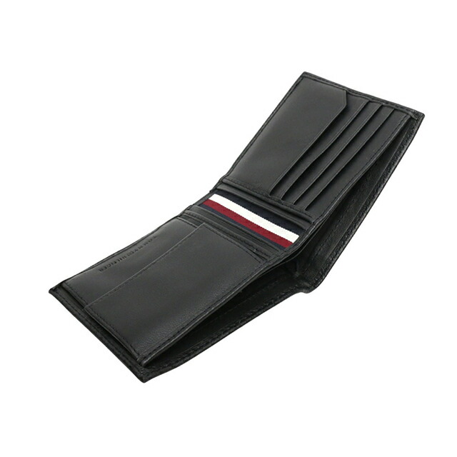 トミーヒルフィガー TOMMY HILFIGER TH PREMIUM CC & COIN 二つ折り財布 AM0AM12762BDS-BLACK メンズ ブランド ウォレット 高級 おしゃれ プレゼント 実用的
