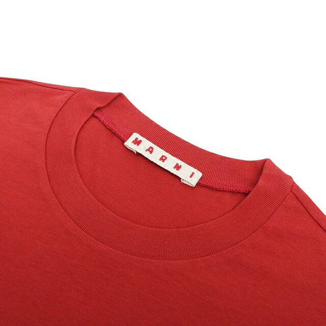 マルニ MARNI Tシャツ ロゴ コットン クルーネックT マルニキッズ MT135U-M002MV-M00RF-0M435-14Y レディース レッド Tシャツ ブランド