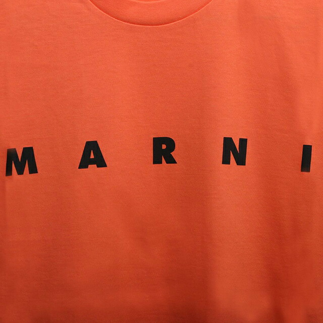 マルニ MARNI Tシャツ ロゴ コットン クルーネックT マルニキッズ MT135U-M002MV-M00RF-0M436-12Y レディース オレンジ Tシャツ ブランド