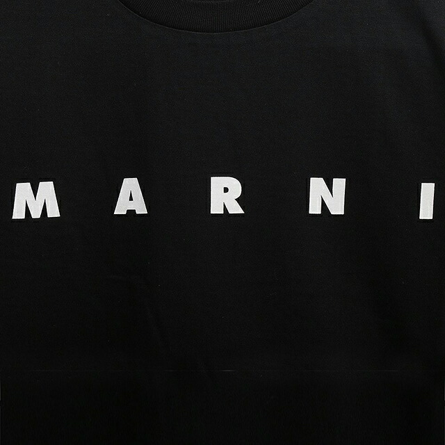 マルニ MARNI Tシャツ ロゴ コットン クルーネックT マルニキッズ MT290F-M01601-M00RF-0M900-14Y レディース ブラック Tシャツ ブランド