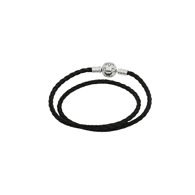 パンドラ ブレスレット メンズ レディース PANDORA Moments Double Black Leather Bracelet 590745cbk-d1 ユニセックス ブラック 腕輪 ジュエリー ブランド 高級 おしゃれ プレゼント 実用的 ペア