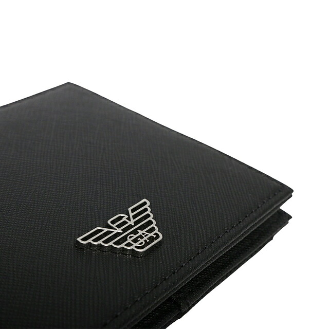 エンポリオ アルマーニ EMPORIO ARMANI マネークリップ式二つ折り財布 二折財布 y4r502-y138e-81072 メンズ BLACK ブランド 高級 おしゃれ プレゼント 実用的