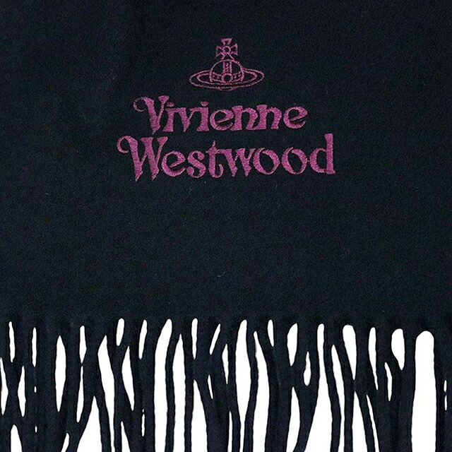 ヴィヴィアンウエストウッド VIVIENNE WESTWOOD マフラー 26-W00Q7-N401-BLACK レディースメンズブラック マフラー ブランド