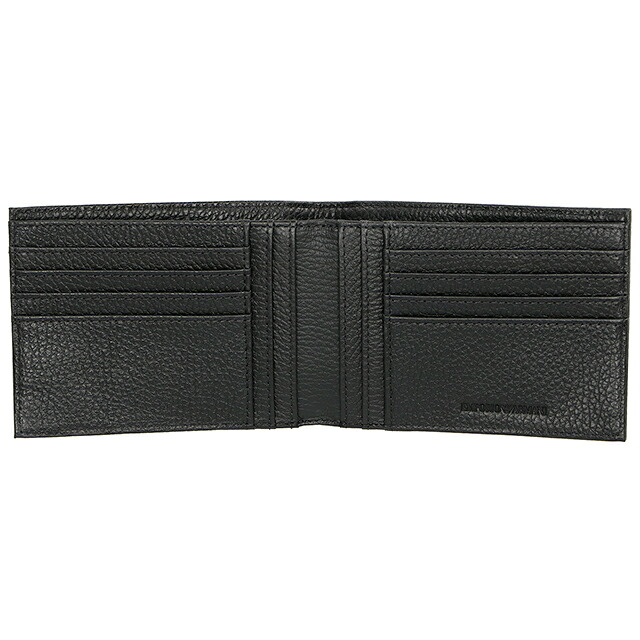 エンポリオ アルマーニ 二つ折り財布 コンパクト メンズ ブランド EMPORIO ARMANI CHINA Y4R166-Y068E 80001 ブラック ウォレット 高級 おしゃれ プレゼント 実用的