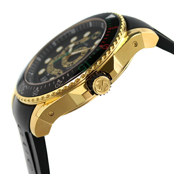 グッチ 時計 ダイヴ 48mm 蛇 スイス製 クオーツ メンズ 腕時計 YA136219 GUCCI ブラック 高級 ブランド おしゃれ 防水 プレゼント 男性 実用的