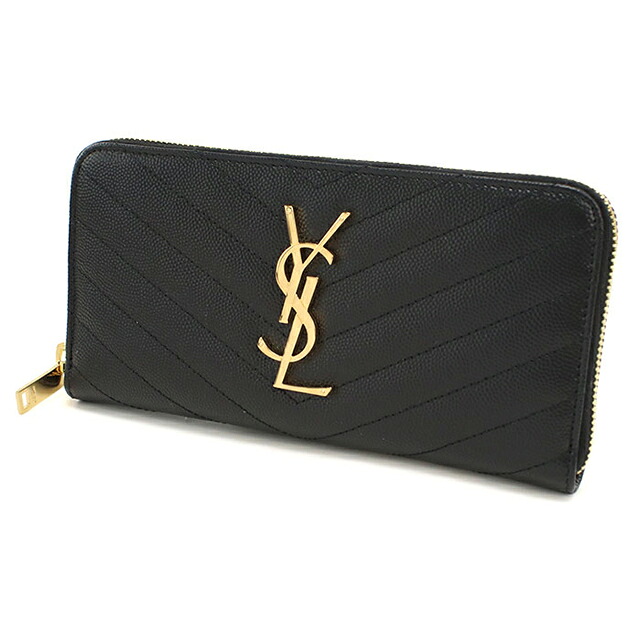 サンローラン 長財布ラウンドファスナー レディース ブランド SAINT LAURENT MONOGRAM MATELASSE レザー 358094 ブラック