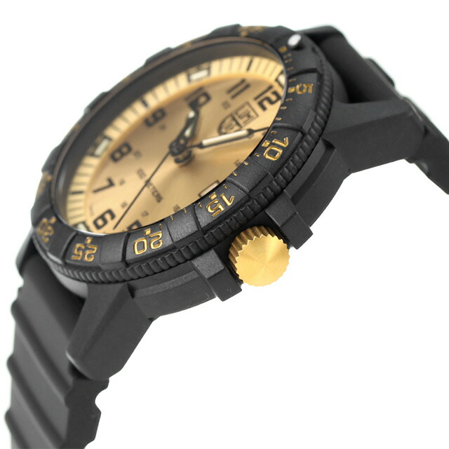 ルミノックス LEATHERBACK SEA TURTLE GIANT 0320 SERIES 腕時計 メンズ LUMINOX 0325.GP アナログ ゴールド ブラック 黒 スイス製 ブランド おしゃれ 防水 文字盤 大きい プレゼント 男性 実用的