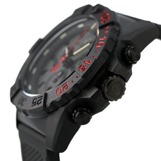 ルミノックス 3580シリーズ ネイビーシールズ クロノグラフ 45mm 3581.EY LUMINOX メンズ 腕時計 ブラック レッド 時計 ブランド おしゃれ 防水 文字盤 大きい プレゼント 男性 実用的