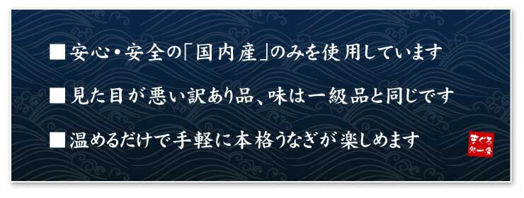 訳あり 国産 うなぎ 長蒲焼き 500g 身が崩れたりサイズが不均一の訳あり品 [訳ありウナギ蒲焼き500g]