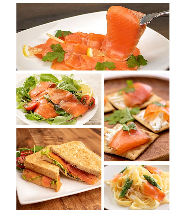 スモークサーモン 40g×20パック トラウトサーモン使用 [スモークサーモン40g-20p]