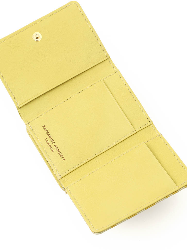 KATHARINE HAMNETT LONDON KHP438 キイロ ナデシコ　三つ折れ口金札入れ