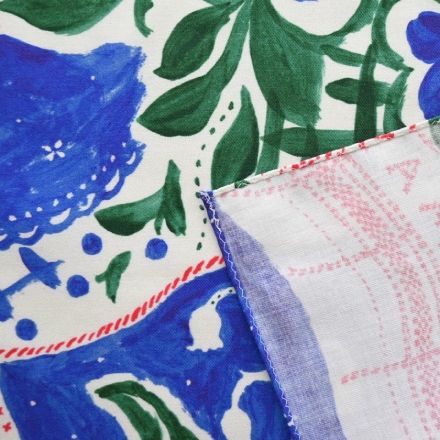 MANAMI SAKURAI Handkerchief 'Patchwork' (Blue)