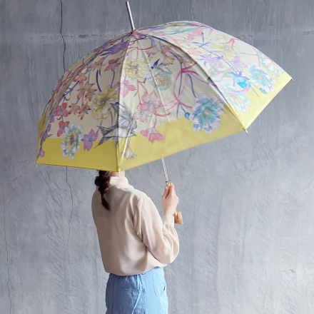 mumea 雨傘(長傘)「玄鳥至(つばめきたる)」春の花とつばめ