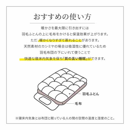 ieoiea 国産 カシミヤ 毛布 ウォッシャブル セミダブル ブラウン ECWCA02