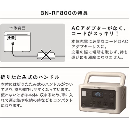 Victor ポータブル電源 ホワイト BN-RF800