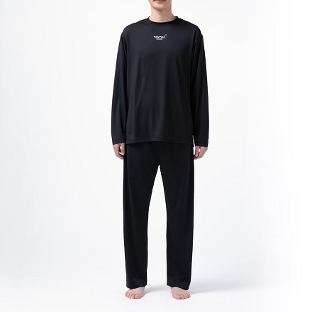 TENTIAL BAKUNE Dry Men's 上下セット（長袖Tシャツ・ロングパンツ） ブラック L