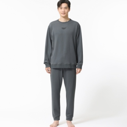 TENTIAL BAKUNE スウェット メンズ 上下セット(長袖クルーネックシャツ・ロングパンツ) ダークグレーXL