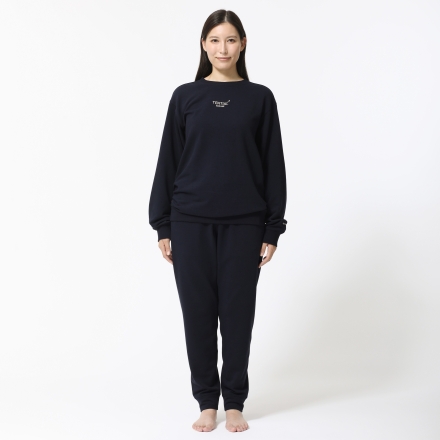 TENTIAL BAKUNE スウェット ウィメンズ 上下セット(長袖クルーネックシャツ・ロングパンツ)ネイビー L